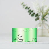 Lumineus groen glamoureus met Initialen stijlvol Visitekaartje (Staand voorkant)