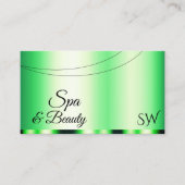 Lumineus groen glamoureus met Initialen stijlvol Visitekaartje (Voorkant)