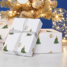 Lumineus groen kerstboom inpakpapier 