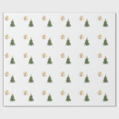 Lumineus groen kerstboom inpakpapier (Vlak)