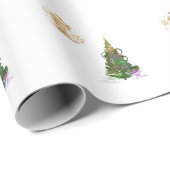 Lumineus groen kerstboom inpakpapier  (Rol Hoek)