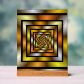 Lumineus kleurig grafisch fractaal tunnelpatroon acryl bord (Neutraal)