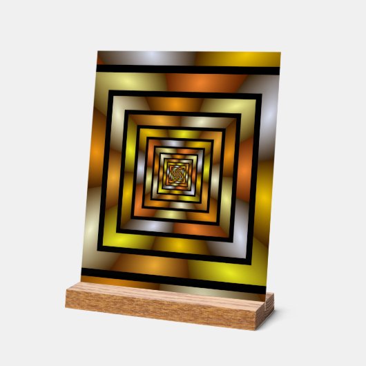 Lumineus kleurig grafisch fractaal tunnelpatroon acryl bord (Hoek)