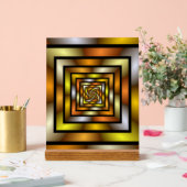 Lumineus kleurig grafisch fractaal tunnelpatroon acryl bord (Huwelijk)