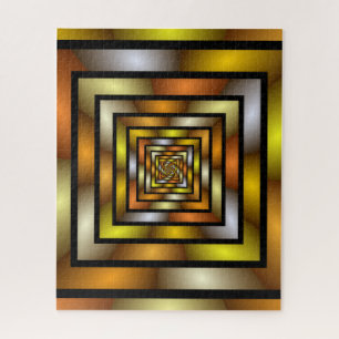 Lumineus kleurig grafisch fractaal tunnelpatroon legpuzzel