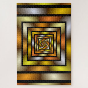 Lumineus kleurig grafisch fractaal tunnelpatroon legpuzzel