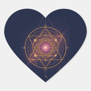 Lumineus Mandala van Gouden Harmonie Hart Sticker