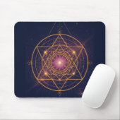 Lumineus Mandala van Gouden Harmonie Muismat (Met muis)