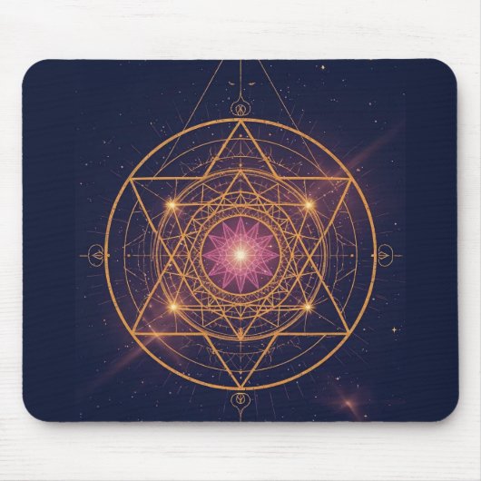 Lumineus Mandala van Gouden Harmonie Muismat (Voorkant)