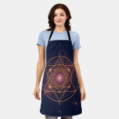 Lumineus Mandala van Gouden Harmonie Schort (Gedragen)