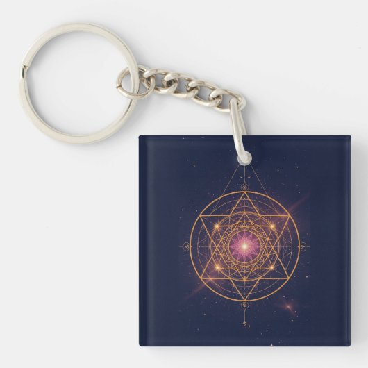 Lumineus Mandala van Gouden Harmonie Sleutelhanger (voorkant)