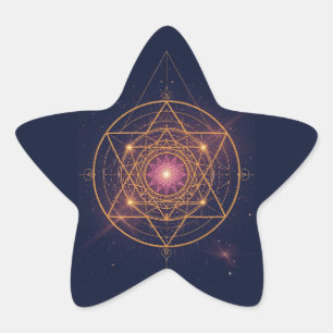 Lumineus Mandala van Gouden Harmonie Ster Sticker