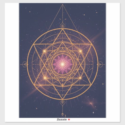 Lumineus Mandala van Gouden Harmonie Sticker (Vel)