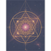 Lumineus Mandala van Gouden Harmonie Sticker (Voorkant)