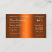 Lumineus Oranje zilver decor met monogram en Logo Visitekaartje (Achterkant)