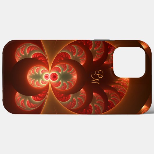 Lumineuze Abstracte moderne fractale Initialen Case-Mate iPhone Case (Achterkant (horizontaal))