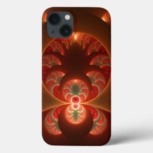 Lumineuze abstracte moderne oranje rode Fractal Case-Mate iPhone Case