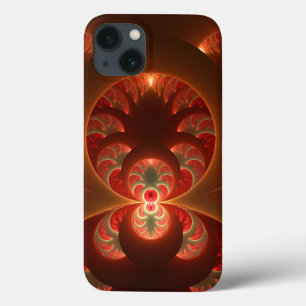Lumineuze abstracte moderne oranje rode Fractal Case-Mate iPhone Case