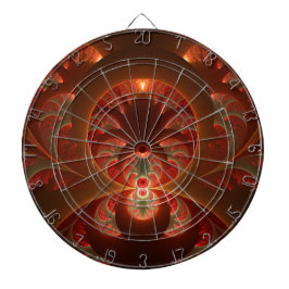 Lumineuze abstracte moderne oranje rode Fractal Dartbord