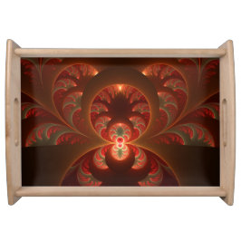 Lumineuze abstracte moderne oranje rode Fractal Dienblad