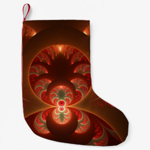 Lumineuze abstracte moderne oranje rode Fractal Kleine Kerstsok