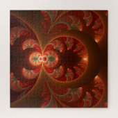 Lumineuze abstracte moderne oranje rode Fractal Legpuzzel (Horizontaal)