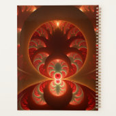 Lumineuze abstracte moderne oranje rode Fractal Na Planner (Achterkant)
