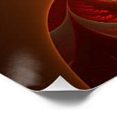 Lumineuze abstracte moderne oranje rode Fractal Perfect Poster (Hoek)