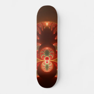 Lumineuze abstracte moderne oranje rode Fractal Persoonlijk Skateboard