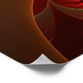 Lumineuze abstracte moderne oranje rode Fractal Poster (Hoek)
