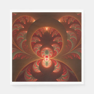 Lumineuze abstracte moderne oranje rode Fractal Servet
