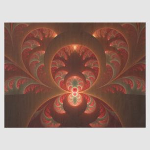 Lumineuze abstracte moderne oranje rode Fractal Tissuepapier