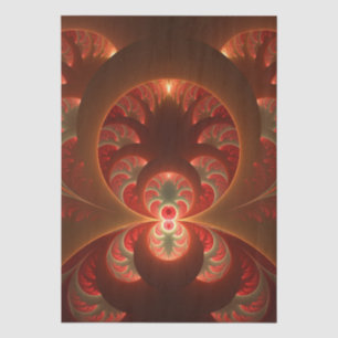 Lumineuze abstracte moderne oranje rode Fractal Tissuepapier