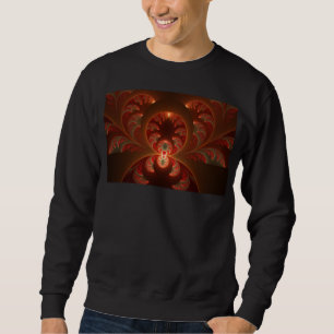 Lumineuze abstracte moderne oranje rode Fractal Trui