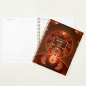 Lumineuze abstracte moderne oranje rode fractale n planner (Display)