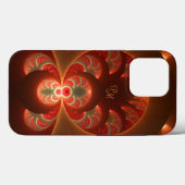 Lumineuze Abstracte Oranje rode, fractale Initiale Case-Mate iPhone Case (Achterkant (horizontaal))