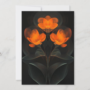 Lumineuze Cyberflora Oranje Zwarte Cyber Bloemen Kaart
