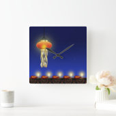 Lumineuze diwali-lamp - wandklok (Huis)