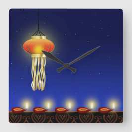 Lumineuze diwali-lamp - wandklok