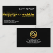 Lumineuze elektrische blikseminslag, elektricien visitekaartje (Voorkant / Achterkant)