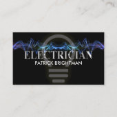 Lumineuze elektrische lamp met bliksem visitekaartje (Voorkant)