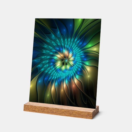 Lumineuze Fantasevloer, kleurrijk Abstract fractal Acryl Bord (Hoek)