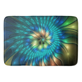 Lumineuze Fantasevloer, kleurrijk Abstract fractal Badmat