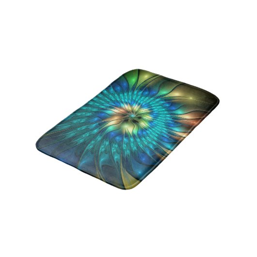 Lumineuze Fantasevloer, kleurrijk Abstract fractal Badmat (Gekanteld)