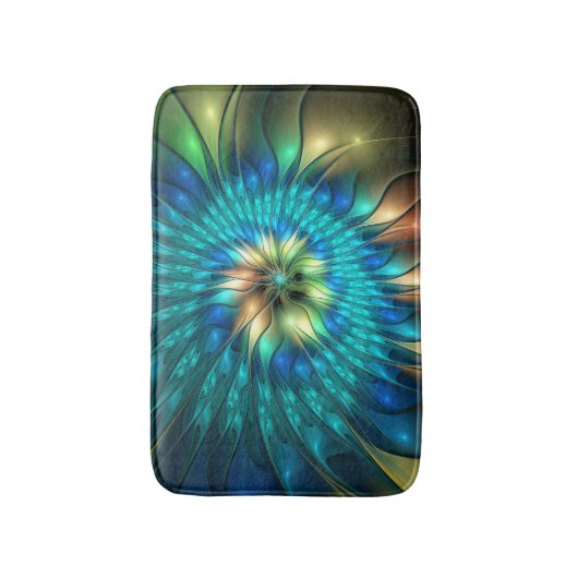 Lumineuze Fantasevloer, kleurrijk Abstract fractal Badmat (Voorkant Verticaal)