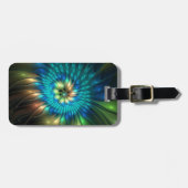 Lumineuze Fantasevloer, kleurrijk Abstract fractal Bagagelabel (Voorkant horizontaal)