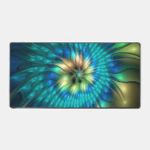 Lumineuze Fantasevloer, kleurrijk Abstract fractal Bureaumat (Voorkant)