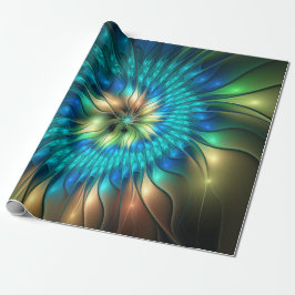 Lumineuze Fantasevloer, kleurrijk Abstract fractal Cadeaupapier