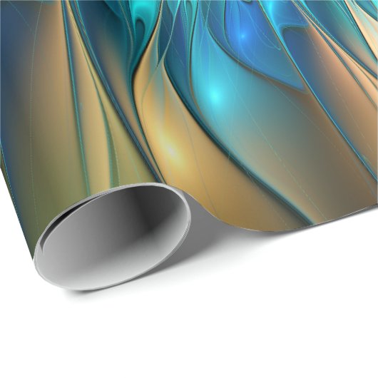 Lumineuze Fantasevloer, kleurrijk Abstract fractal Cadeaupapier (Rol Hoek)