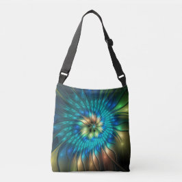 Lumineuze Fantasevloer, kleurrijk Abstract fractal Crossbody Tas